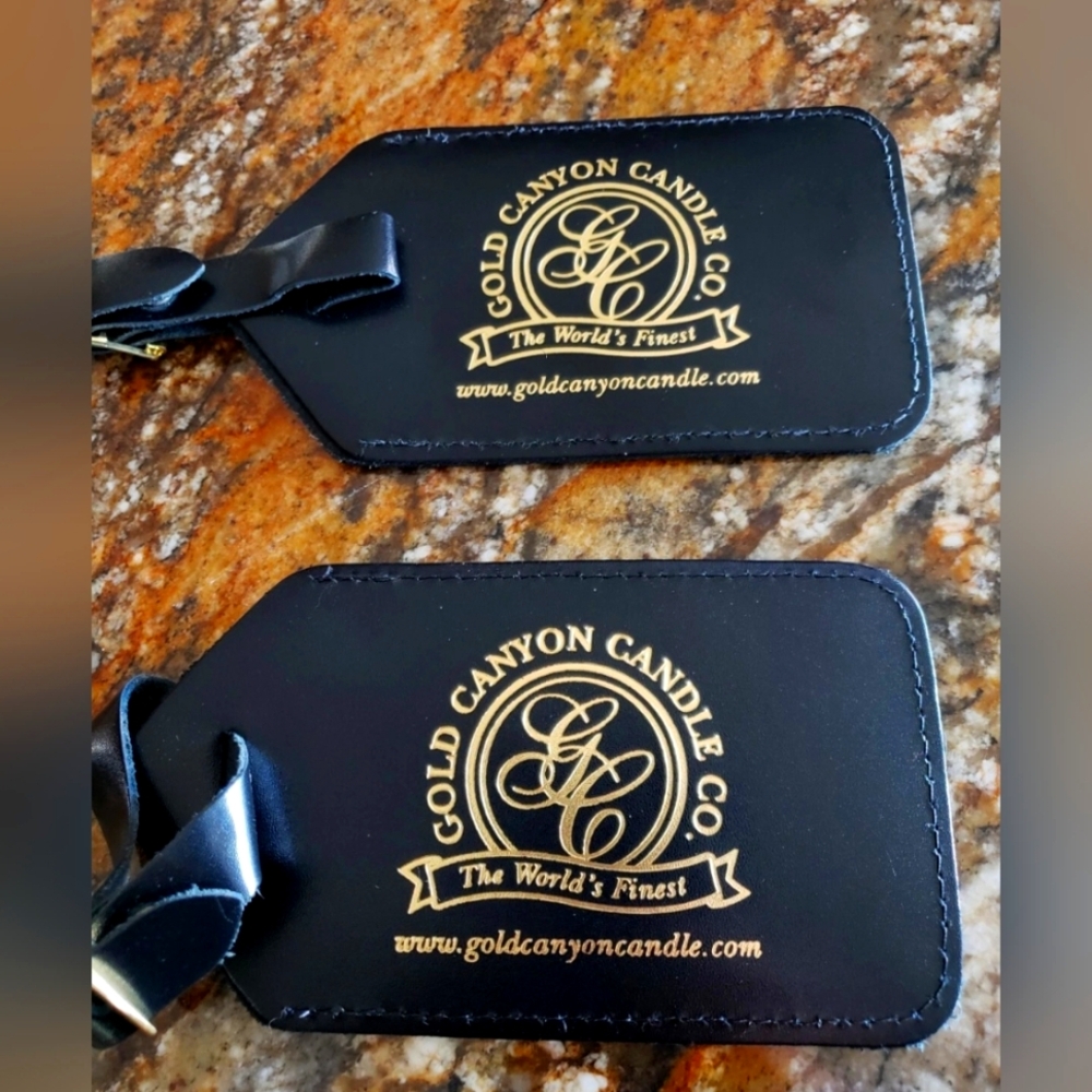 Gold Canyon Candle Co. Luggage Tags New Black & Gold You get 2!